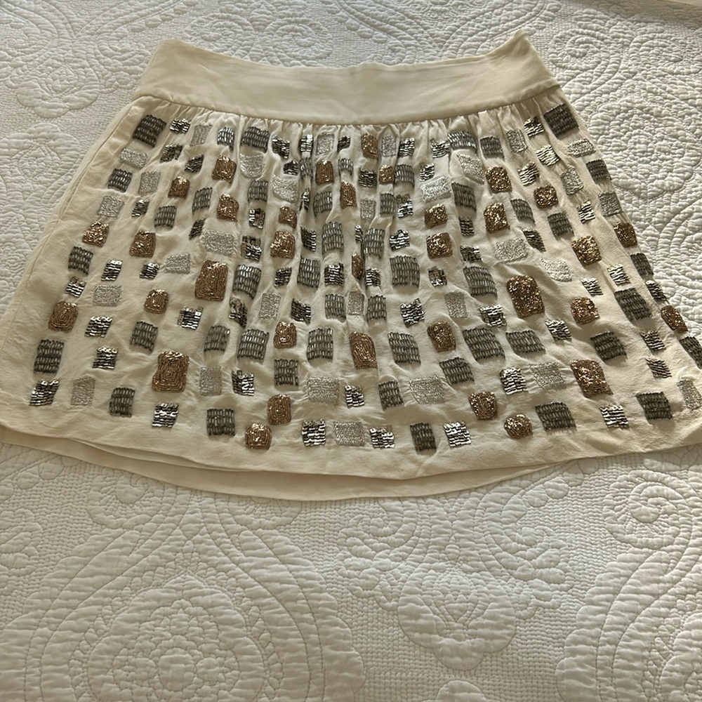 Beautiful Club Monaco Silk Beaded skirt
